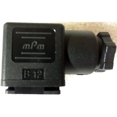 Solenoid Connector w / Diode Bla DIN 3 PIN DIN 43650