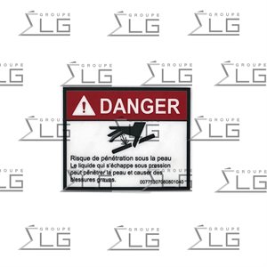 DECAL DANGER LIQUIDE HAUTE PRESSION