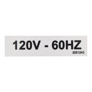 NAMEPLATE 120V-60HZ